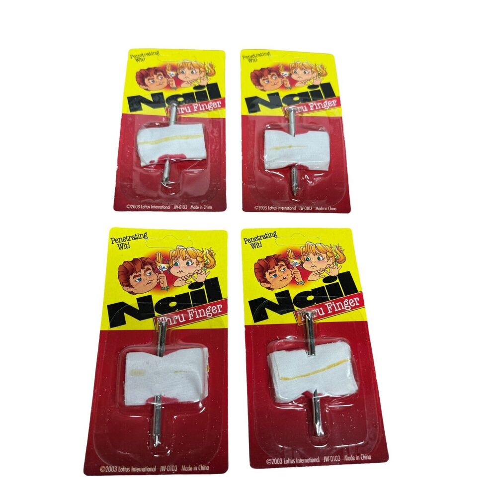 Nail Thru Finger Prank Toy Penetrating Wit Loftus International LOT of 4 Vintage